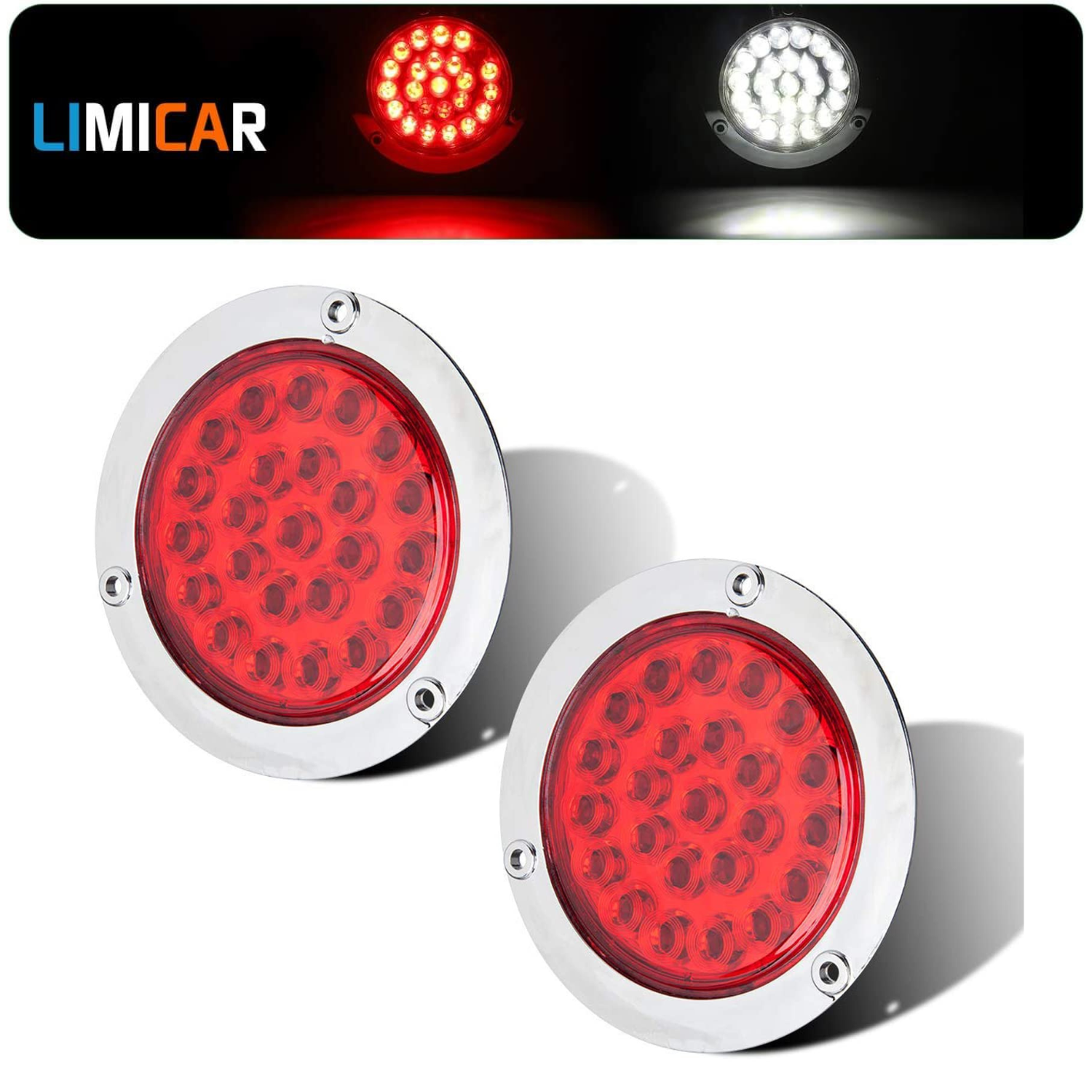 4 Inch Round Red LED Stop/Turn/Tail Lights
