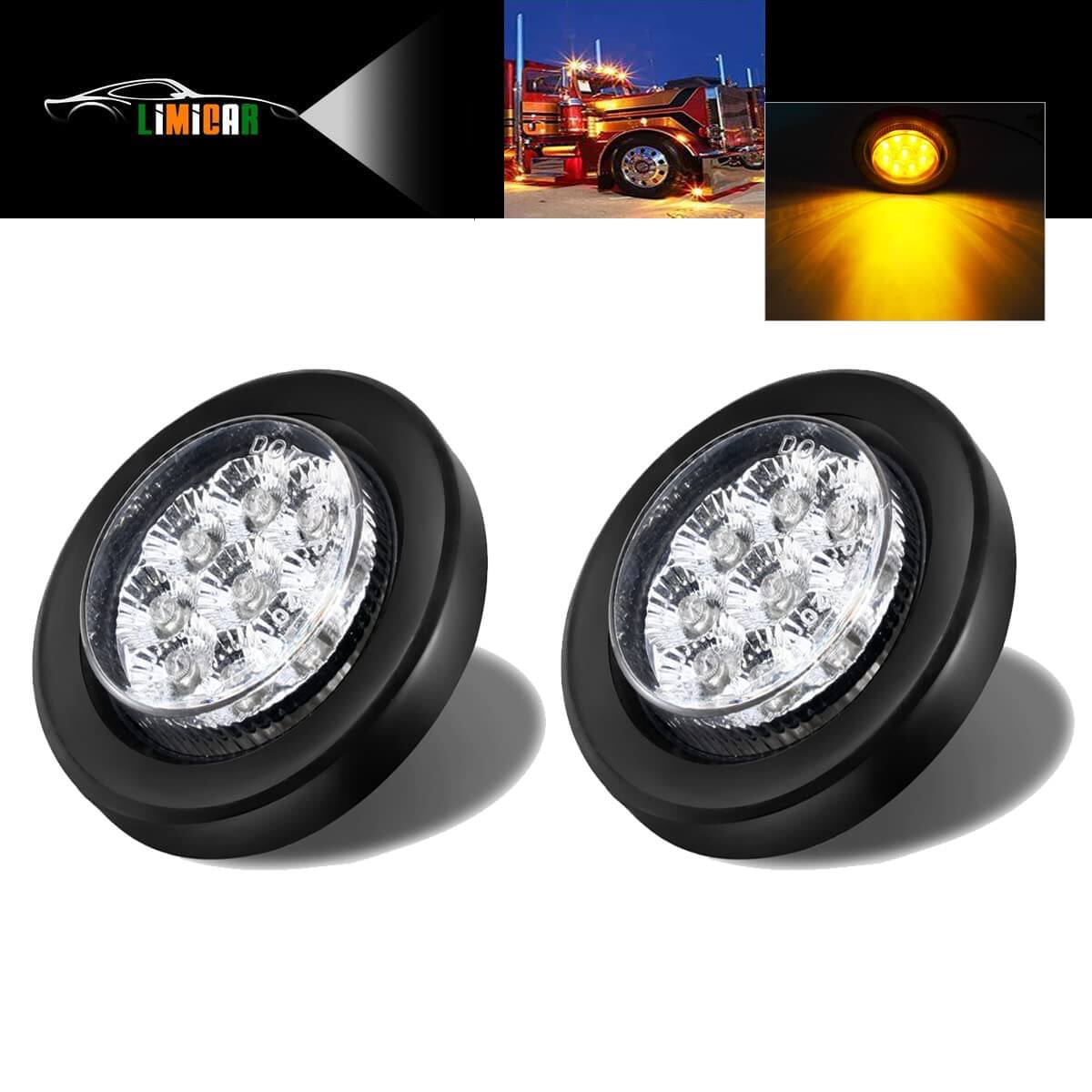 2 Inch Round LED Side Marker Lights (9 Diodes)