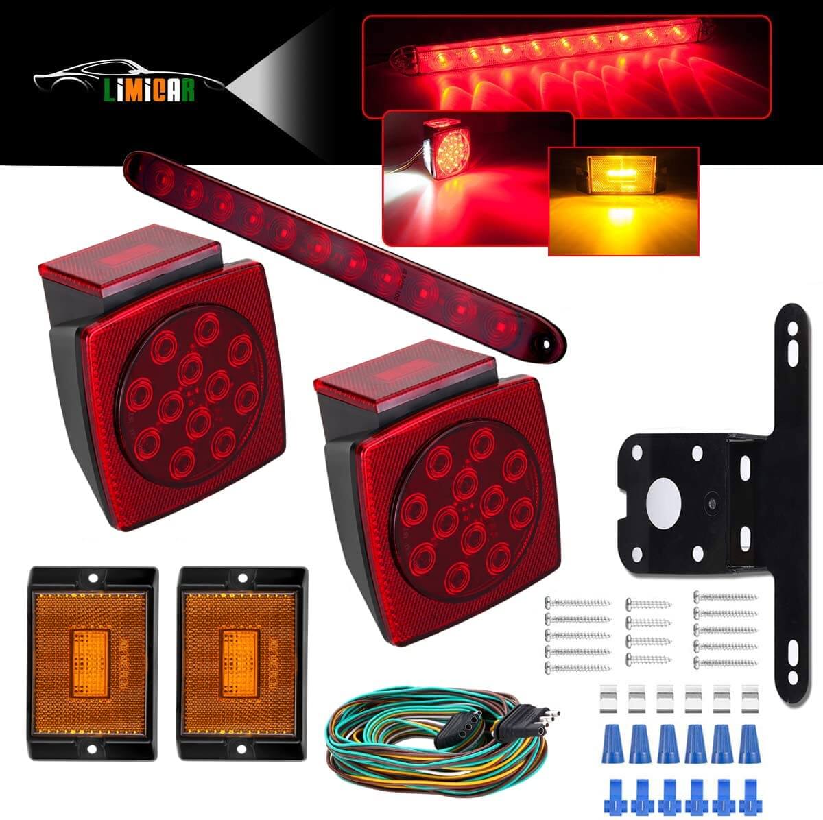2PCS Square LED Light Kit with Amber Marker Lights – LIMICAR