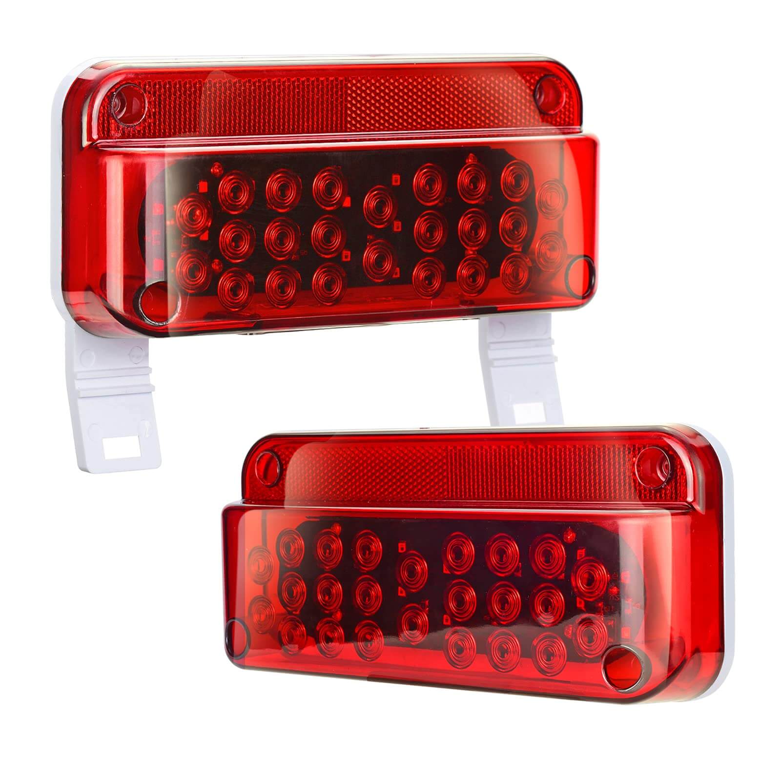 2PCS Rectangle Red LED RV Stop/Turn/Tail Lights
